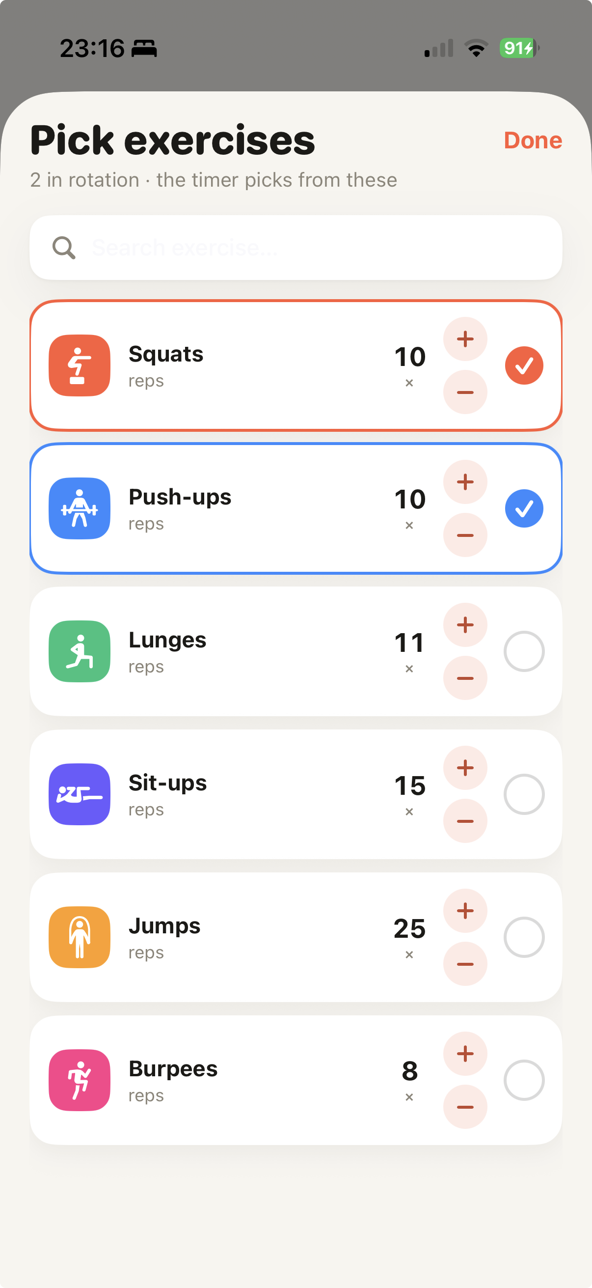 Pick exercises for rotation
